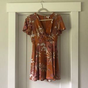 Flutter sleeve mini floral mustard pink yellow